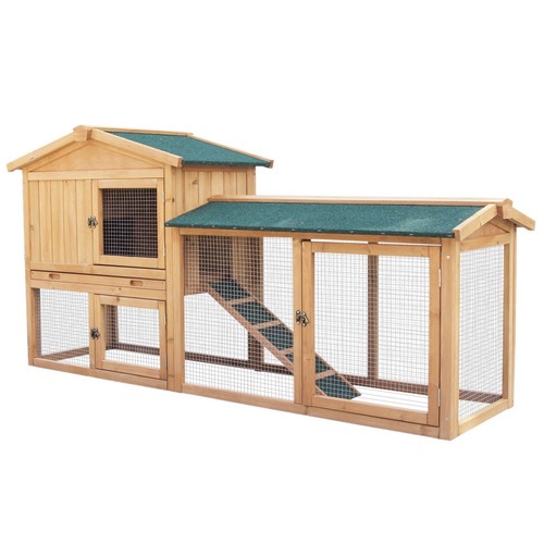 Wooden pet rabbit - wooden, hutch