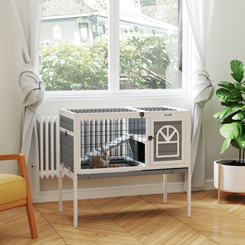 Rabbit hutch elevated guinea - rabbit, hutch,