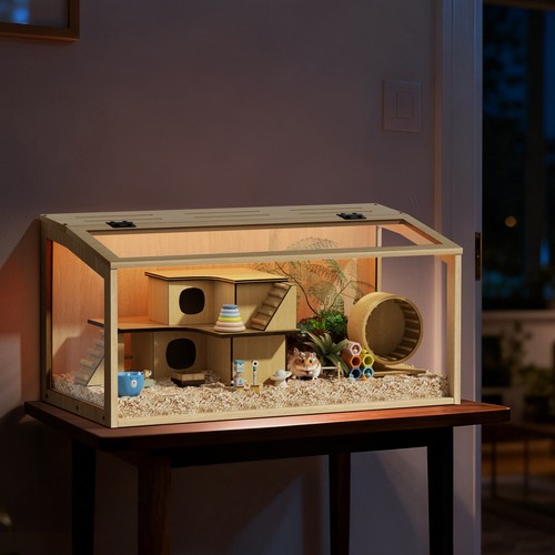 Glass chewproof hamster cage - chewproof,