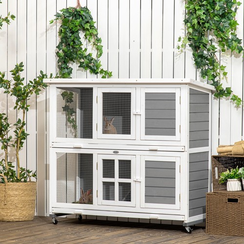 Pawhut rabbit hutch guinea - rabbit,