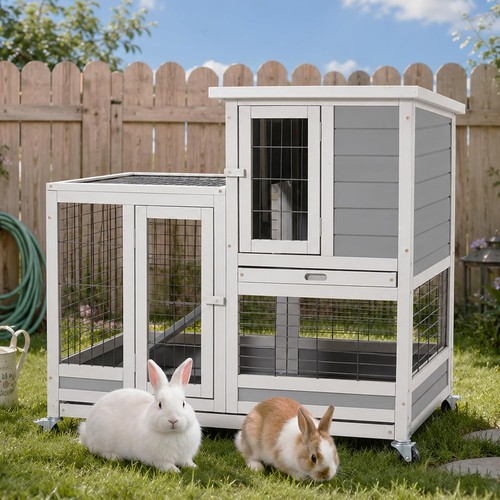 Wooden indoor rabbit guinea - rabbit, &