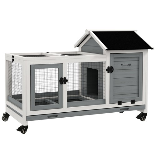 Pawhut rabbit hutch - pawhut,