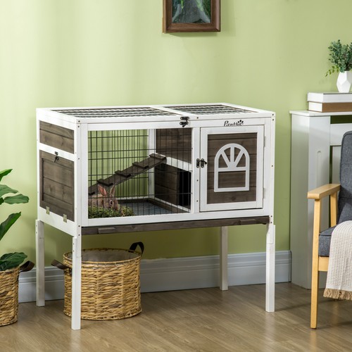 Pawhut rabbit hutch - pawhut,