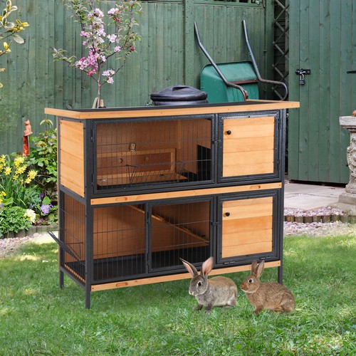 Pawhut rabbit hutch - pawhut,