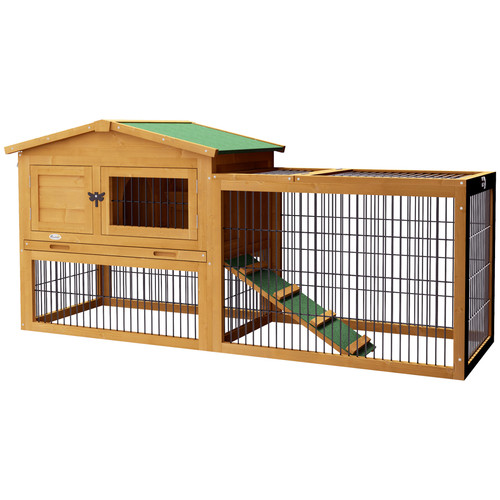 Pawhut 150cm rabbit hutch - rabbit,