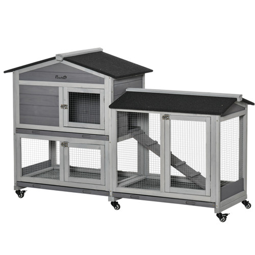Pawhut wooden rabbit - rabbit, hutch