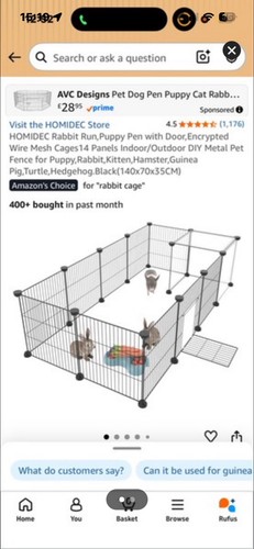 Guinea pig and cage - and, c