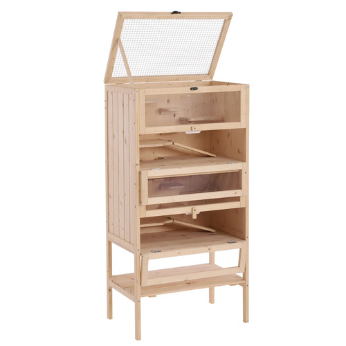 Pawhut wooden hamster cage - wooden,